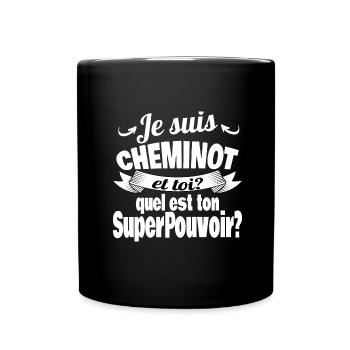 je suis cheminot - Mug uni - noir - Devant