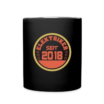 Witzig 2018 - Tasse einfarbig - Schwarz - Vorne