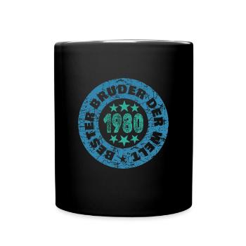 Witzig 1980 - Tasse einfarbig - Schwarz - Vorne