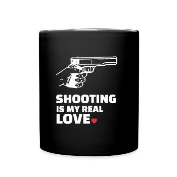 Ich Liebe Das Schießen - Tasse einfarbig - Schwarz - Vorne