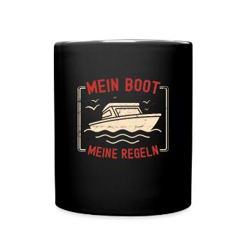 Bootsfahrer Bootfahren Boot Kapitän Kapitänsmütze - Tasse einfarbig - Schwarz - Vorne