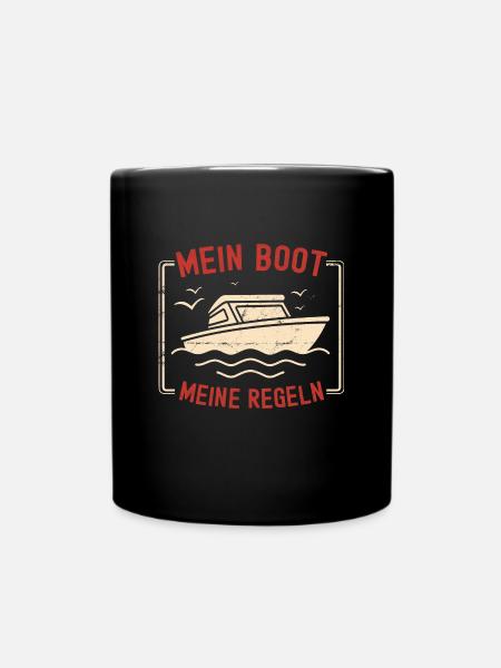 Bootsfahrer Bootfahren Boot Kapitän Kapitänsmütze - Tasse einfarbig - Schwarz