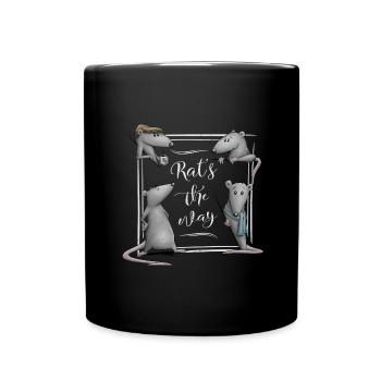 Rat’s The Way Kaffeehaus-Style Ratten Wortspiel - Tasse einfarbig - Schwarz - Vorne