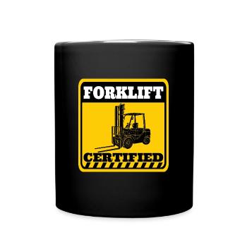 Zertifizierter Gabelstaplerfahrer Kompetenz - Tasse einfarbig - Schwarz - Vorne