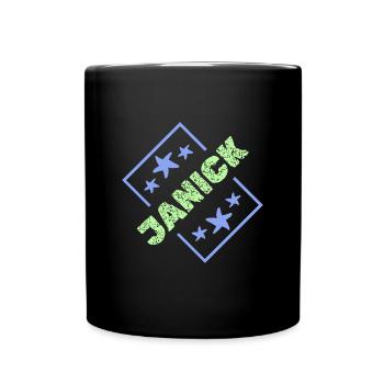 First name Janick - Full Colour Mug - black - Front