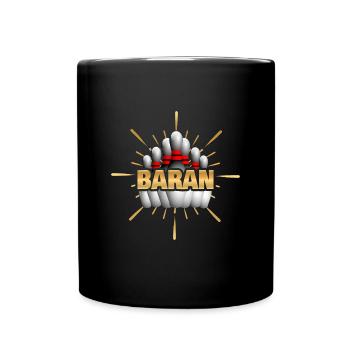 Pins für Baran Bowling Kegelchampion - Tasse einfarbig - Schwarz - Vorne