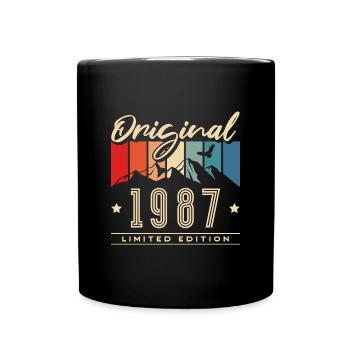 Vintage Berge Jahrgang 1987 Retro Geburtstag - Tasse einfarbig - Schwarz - Vorne