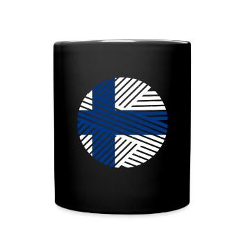 Finland Flag Suomi Finnish Flag Used Look - Full Colour Mug - black - Front