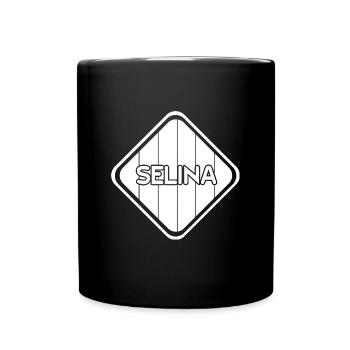 Geschenk für Selina - Tasse einfarbig - Schwarz - Vorne