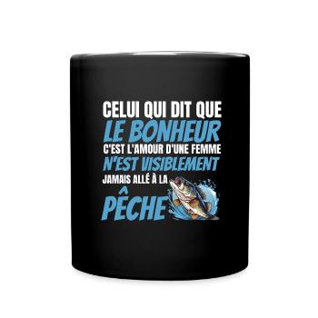 jamais allé à la pêche - Mug uni - noir - Devant
