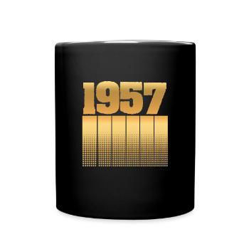 Geburtstag 1957 - Tasse einfarbig - Schwarz - Vorne