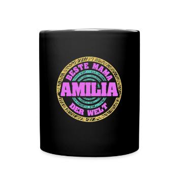 Mutter Amilia - Tasse einfarbig - Schwarz - Vorne