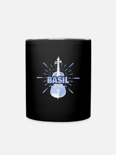 Vorname Basil - Tasse einfarbig - Schwarz