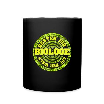 Job Biologe - Tasse einfarbig - Schwarz - Vorne