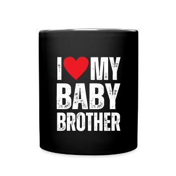 I Love My Baby Brother - Full Colour Mug - black - Front