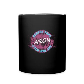 Geschenk für Aron - Tasse einfarbig - Schwarz - Vorne