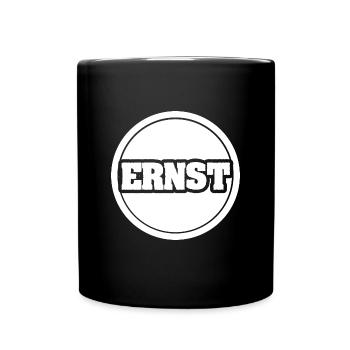 Ernst als Vorname - Tasse einfarbig - Schwarz - Vorne