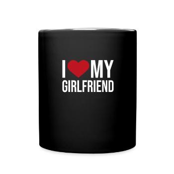 i Love My Girlfriend - Tasse einfarbig - Schwarz - Vorne