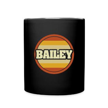 Vorname Bailey - Tasse einfarbig - Schwarz - Vorne
