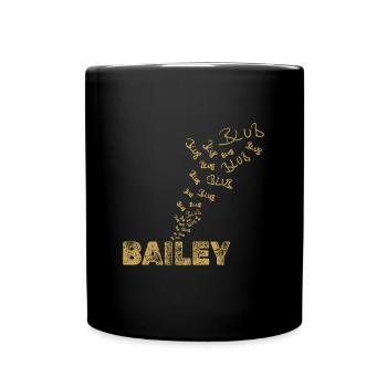 Bailey als Boot - Tasse einfarbig - Schwarz - Vorne