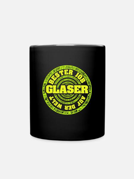 Glaser als Job - Tasse einfarbig - Schwarz