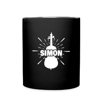 Vorname Simon - Tasse einfarbig - Schwarz - Vorne