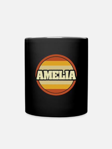 Vorname Amelia - Tasse einfarbig - Schwarz