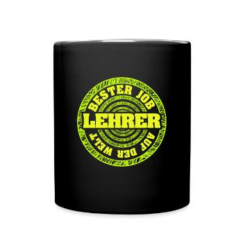 Lehrer als Job - Tasse einfarbig - Schwarz - Vorne