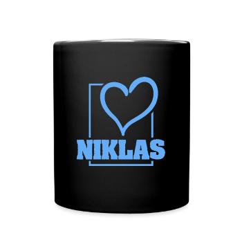 Niklas als Bachelor - Tasse einfarbig - Schwarz - Vorne