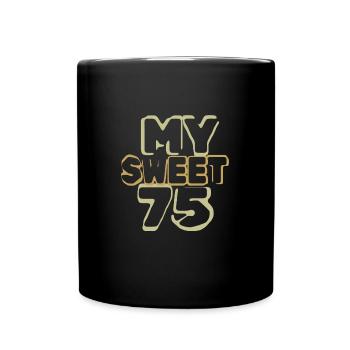 Age 75 - Full Colour Mug - black - Front