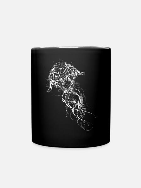 Une méduse blanche orné - Mug uni - noir