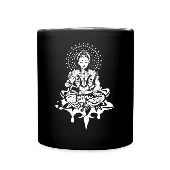 Bouddha dans la position du lotus -blanc- - Mug uni - noir - Devant