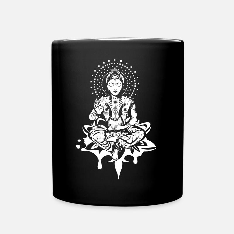 Bouddha dans la position du lotus -blanc- - Mug uni - noir