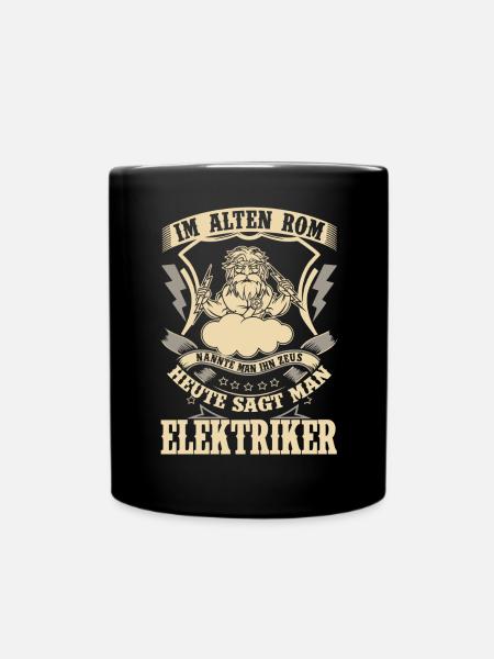 Elektriker Zeus - Tasse einfarbig - Schwarz