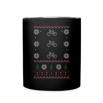 Ugly Xmas Sweaters Cycle - Tasse einfarbig - Schwarz - Vorne
