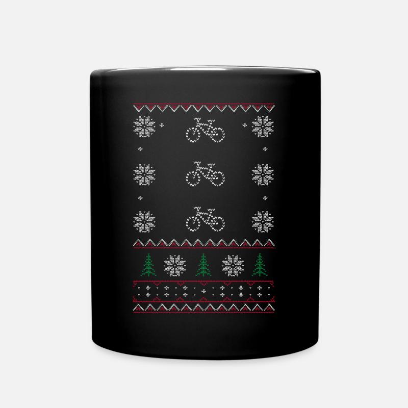 Ugly Xmas Sweaters Cycle - Full Colour Mug - black