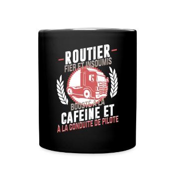 Routier fier - Mug uni - noir - Devant