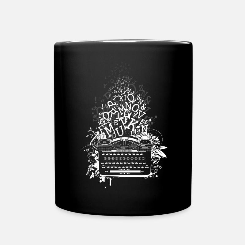 old typewriter with letters - Full Colour Mug - black