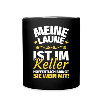 Meine Laune ist im Keller - Tasse einfarbig - Schwarz - Vorne