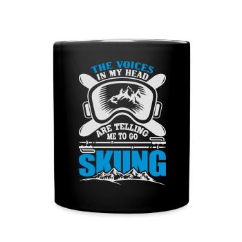 Funny skier snowboarding winter sport ski ar - Full Colour Mug - black - Front