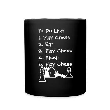 Chess To Do List Shirt - Full Colour Mug - black - Front