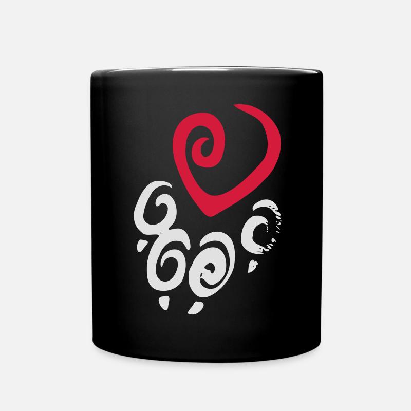 empreinte de la patte de coeur - Mug uni - noir