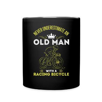 Biking, Bicycle Dad Grandpa Gift Road Bike - Full Colour Mug - black - Front