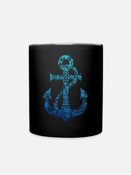 Seemann Anker Geschenk Meer Leben Seefahrer - Tasse einfarbig - Schwarz
