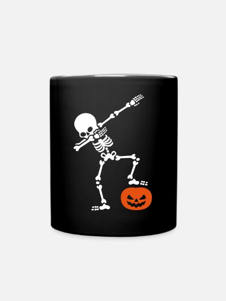 DABBING Skelett DAB Kürbiskopf Halloween - Tasse einfarbig - Schwarz