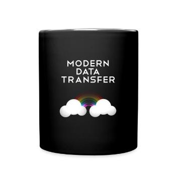 Modern Data Transfer Clouds Computer Scientist Gift - Full Colour Mug - black - Front