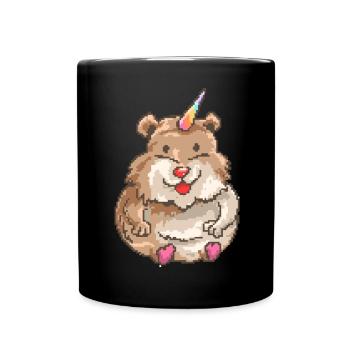 Hamster Unicorn - Tasse einfarbig - Schwarz - Vorne