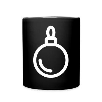 Christbaumschmuck, Christbaumkugel, Weihnachskugel - Tasse einfarbig - Schwarz - Vorne