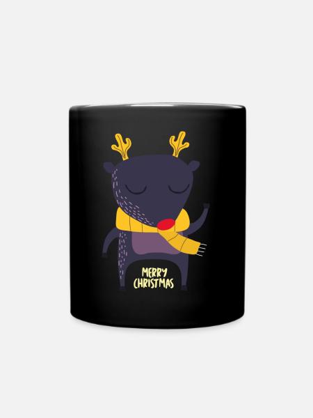 reindeer - Full Colour Mug - black