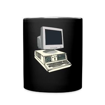 Ancien ordinateur - Mug uni - noir - Devant